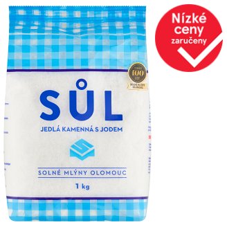 Solné Mlýny Sůl jedlá kamenná s jodem jemně mletá 1kg