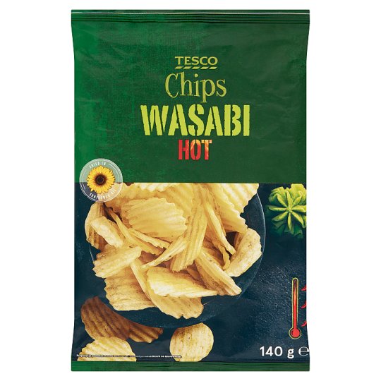Tesco Smažené bramborové lupínky s příchutí wasabi 140g
