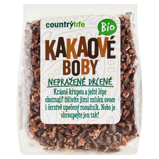 Country Life Bio kakaové boby nepražené drcené 100g