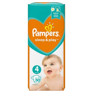 Pampers Sleep&Play V4, 50 Plenek, 9–14 kg Důvěrný Pocit Sucha