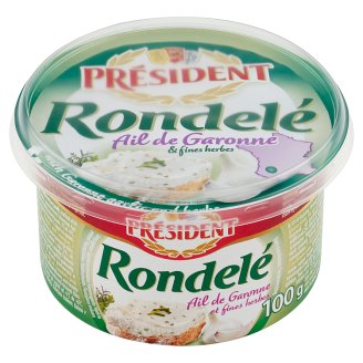 Président Rondelé Čerstvý sýr s česnekem z kraje Garonne a s bylinkami 100g