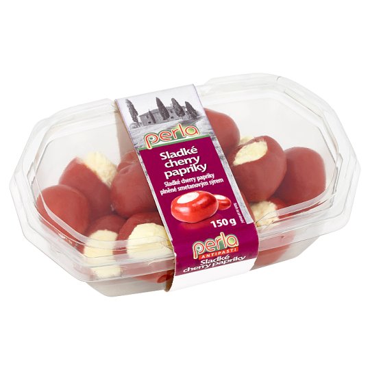 Perla Sladké cherry papriky plněné smetanovým sýrem 150g