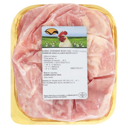 Kuřecí stehenní řízek bez kůže a kostí premium hluboce zmrazený 500g