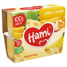Hami Fruity Snack 100% Fruit Apple and Banana First Teaspoon 4 x 100g