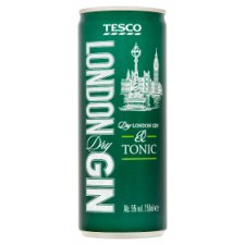 Tesco London Dry Gin & Tonic 250ml