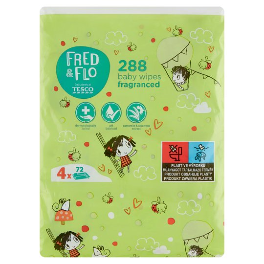image 1 of Fred & Flo Baby Wipes Fragranced 4 x 72 pcs
