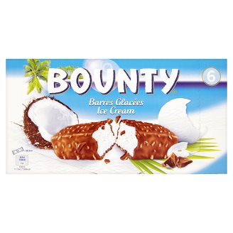 Bounty Mražený mléčný krém s kokosem, strouhaným kokosem a kakaovou polevou 6 x 39,1g