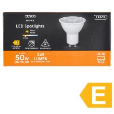 Tesco Home LED žárovka 3,4W GU10 teplé bílé světlo 3 ks