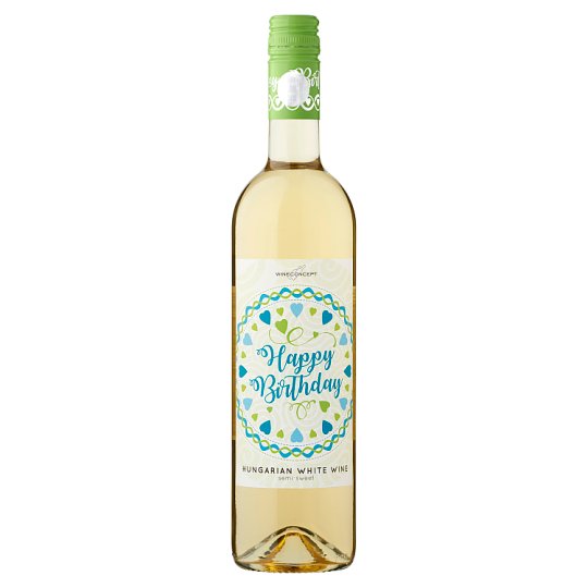 Wine Concept Happy Birthday Debrői Hárslevelű Classical Semi-Sweet White Wine 0.75L