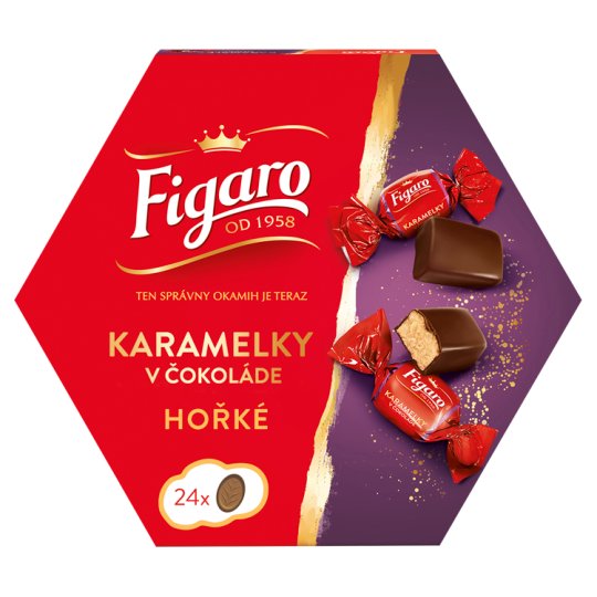 Figaro Karamelky v čokoládě hořké 221g