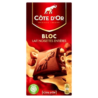 Côte d'Or Mléčná čokoláda s celými jádry lískových ořechů 180g