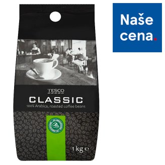 Tesco Classic pražená zrnková káva 100% Arabica 1kg