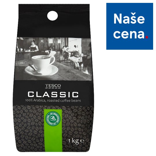 Tesco Classic pražená zrnková káva 100% Arabica 1kg