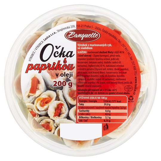 Banguette Očka s paprikou v oleji 200g