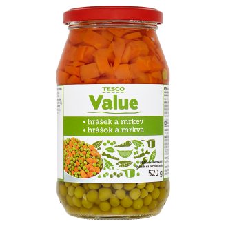 Tesco Value Hrášek a mrkev 520g