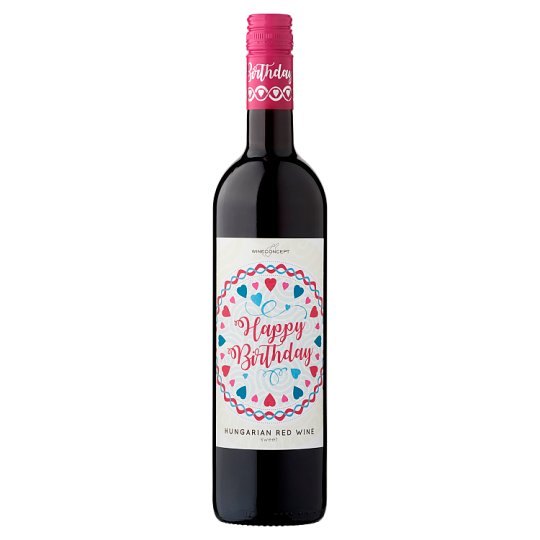 Wine Concept Happy Birthday Medina z horního Maďarska sladké červené víno 0,75l