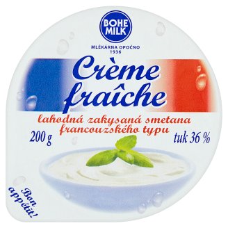Bohemilk Crème fraîche lahodná zakysaná smetana francouzského typu 36 % 200g
