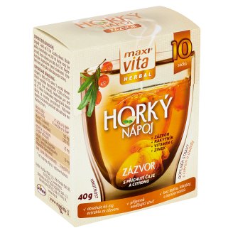 MaxiVita Herbal Horký nápoj zázvor s příchutí čaje a citronu 10 sáčků 40g