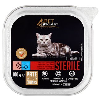 Tesco Pet Specialist Premium Sterile paštika s lososem a pstruhem 100g