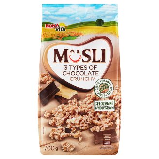 Bona Vita Zapékané křupavé müsli 3 druhy čokolády 700g