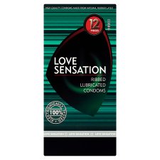 Love Sensation Condoms with Reservoir Ribbed 12 pcs