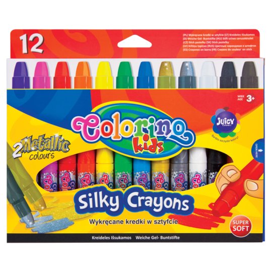 Colorino Kids Silky Crayons 12 Colours Tesco Groceries