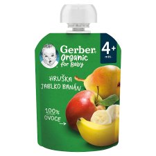 GERBER Organic kapsička hruška, jablko a banán 90g