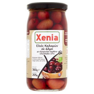 Xenia Kalamata černé olivy celé v extra panenském olivovém oleji 360g