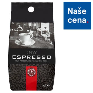 Tesco Espresso pražená zrnková káva 100% Arabica 1kg
