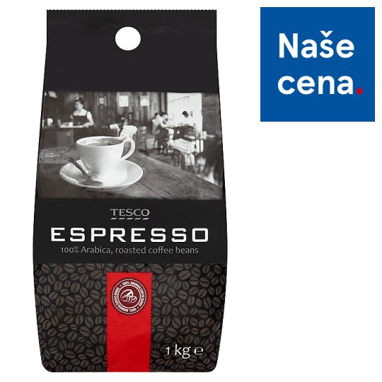 Tesco Espresso pražená zrnková káva 100% Arabica 1kg