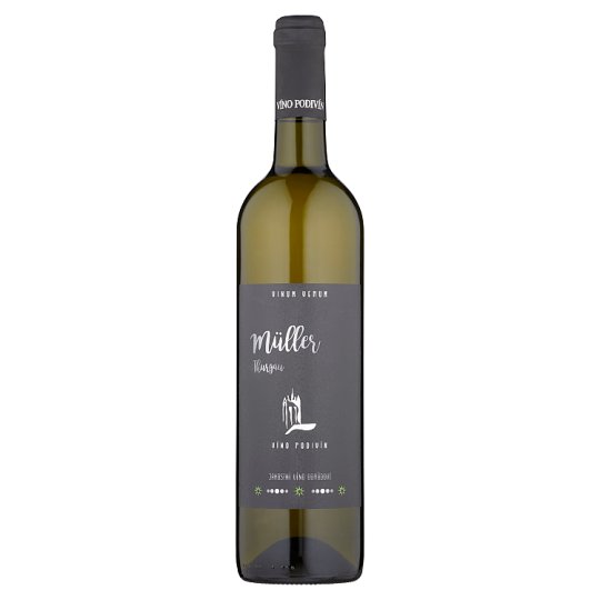 Víno Podivín Müller Thurgau jakostní víno odrůdové suché 0,75l
