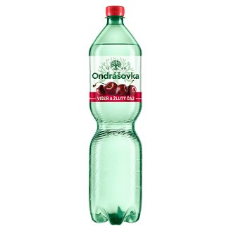 Ondrášovka Neperlivá minerální voda s příchutí višeň a žlutý čaj 1,5l