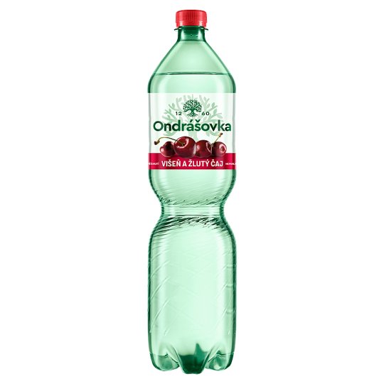 Ondrášovka Neperlivá minerální voda s příchutí višeň a žlutý čaj 1,5l