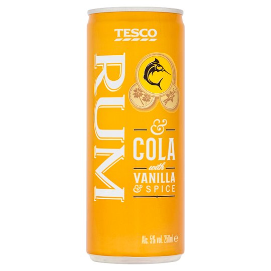 Tesco Rum & Cola with Vanilla & Spice 250ml