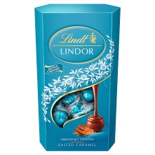 Lindt Lindor Milk Chocolate with Salt Crystals and Soft Caramel Filling 600g