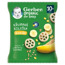 GERBER Organic chewing wheels křupavá kolečka s banánem 28g