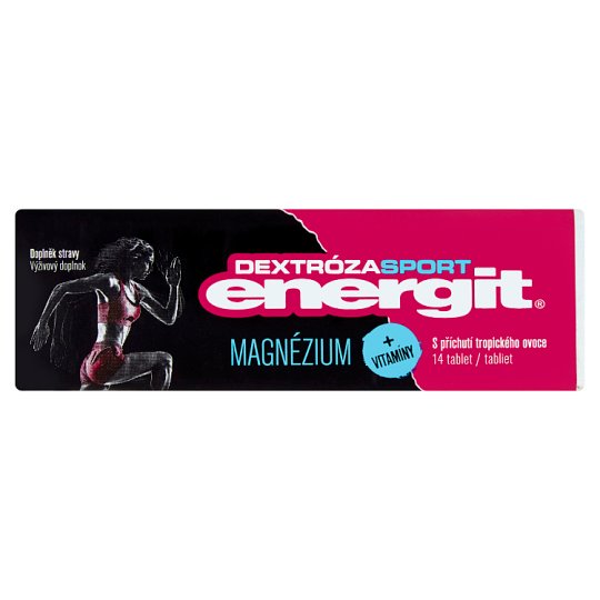Energit Dextróza Sport Magnézium + vitamíny s příchutí tropického ovoce 14 tablet 49g
