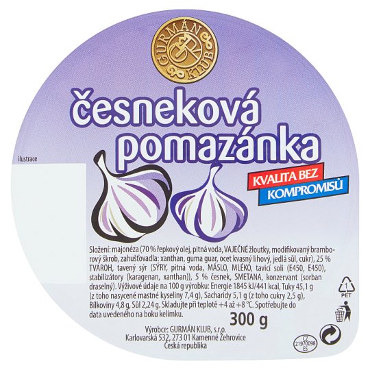 Gurmán Klub Garlic Spread 300g
