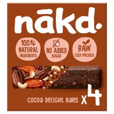 Nakd Cocoa Delight ovocno-oříškové RAW tyčinky s kakaem 4 x 35g (140g)