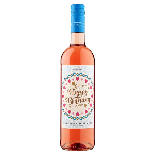 Wine Concept Happy Birthday Rozé Cuvée z horního Maďarska sladké růžové víno 0,75l
