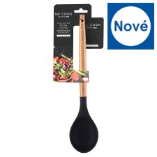 Go Cook Acacia & Silicone Black Spoon