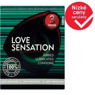 Love Sensation Kondomy s rezervoárem vroubkované 3 ks