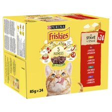 PURINA FRISKIES Multipack with Chicken, Beef, Lamb, Duck in Juice 24 x 85g