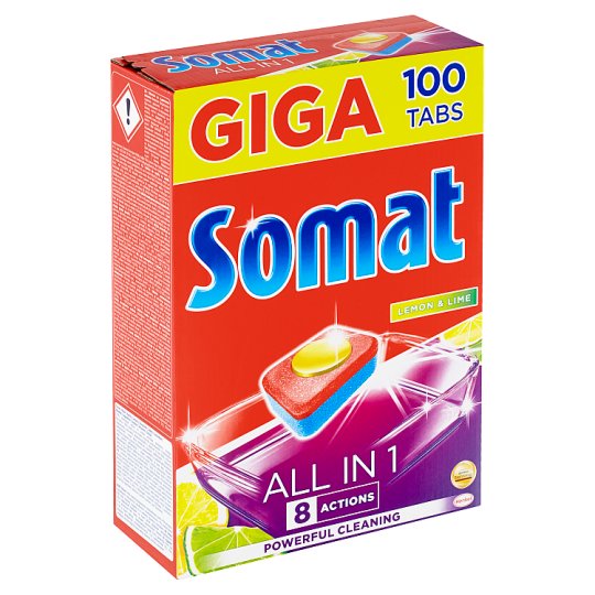 Somat All in 1 Lemon & Lime tablety do myčky na nádobí 100 tablet 1800g