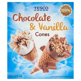 Tesco Chocolate & Vanilla mražený krém 6 x 120ml