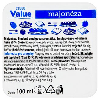 Tesco Value Majonéza 100ml