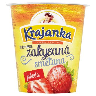 Krajanka Zakysaná krémová smetana jahoda 130g