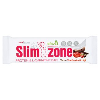 MaxSport Slim Zone Tyčinka s vysokým obsahem bílkovin v tmavé polevě - brusinková 40g