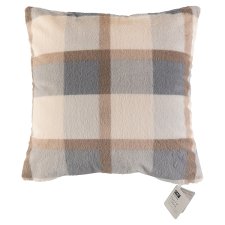 F&F Home Checked Faux Fur Blue polštář 45 x 45 cm