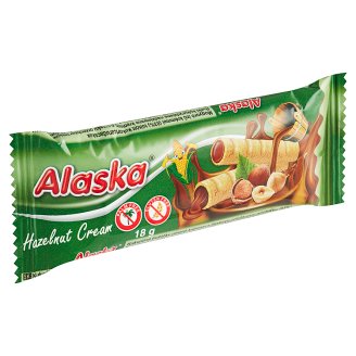 Alaska Kukuřičné trubičky plněné lískooříškovým krémem 18g